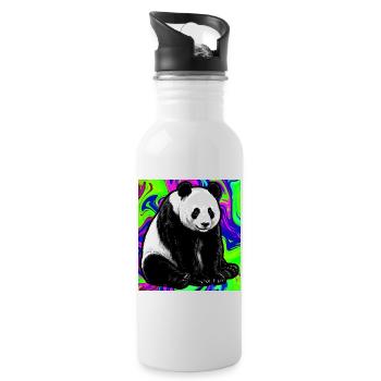 panda - Gourde avec paille intégrée - blanc - Droite