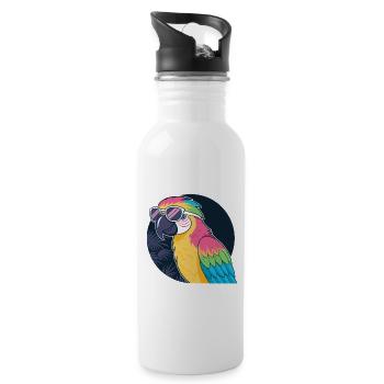 Rainbow Parrot Sunglasses - Water bottle with straw - white - Right
