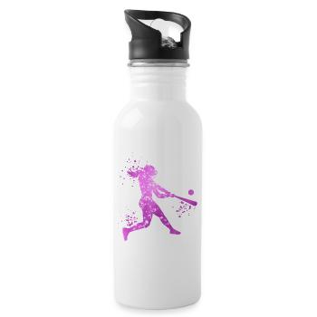 Joueuses féminines de softball de baseball - Gourde avec paille intégrée - blanc - Droite