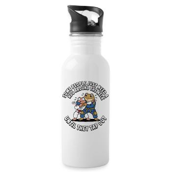 Some people just need a hug - Water bottle with straw - white - Right