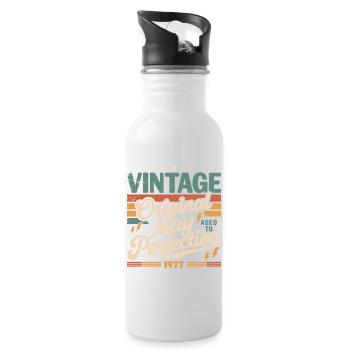 Vintage May 1977 – Perfection for 49 years - Water bottle with straw - white - Right