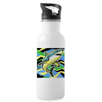 Hai - Trinkflasche mit integriertem Trinkhalm - Weiß - Rechts