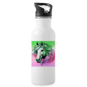 horse - Water bottle with straw - white - Right