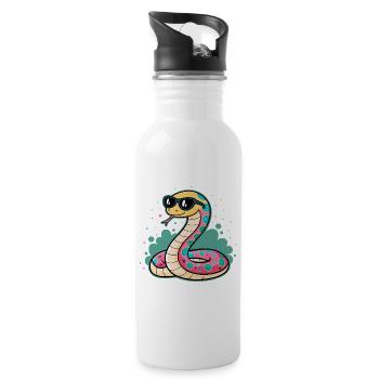 Serpent coloré lunettes soleil - Gourde avec paille intégrée - blanc - Droite