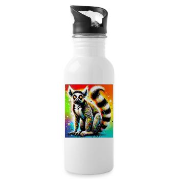 Lemur - Water bottle with straw - white - Right