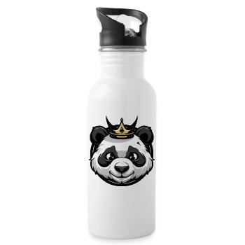 Panda Kopf Krone - Trinkflasche mit integriertem Trinkhalm - Weiß - Rechts