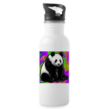 panda - Gourde avec paille intégrée - blanc - Droite