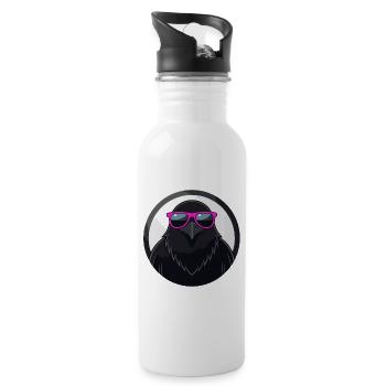Krähen-Chic-Rosenbrillen - Trinkflasche mit integriertem Trinkhalm - Weiß - Rechts