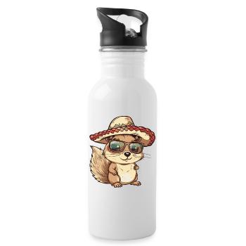 Sombrero comique comique Écureuil - Gourde avec paille intégrée - blanc - Droite
