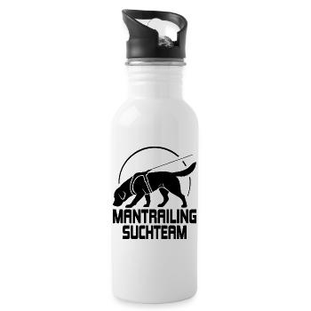 Labrador Mantrailing Suchteam Hunde Hund Wilsigns - Trinkflasche mit integriertem Trinkhalm - Weiß - Rechts