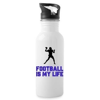 Football is my Life - Water bottle with straw - white - Right