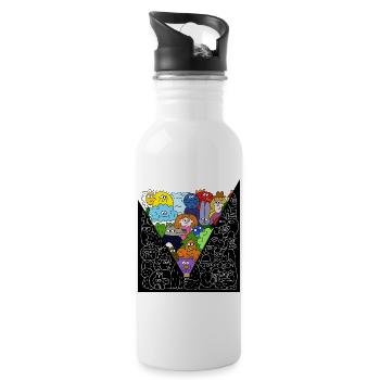 Mostriciattoli_colorati - Water bottle with straw - white - Right