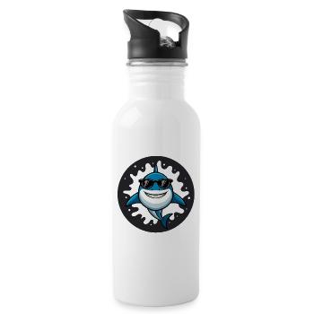 Hai-Hipster-Dunkelbrille - Trinkflasche mit integriertem Trinkhalm - Weiß - Rechts