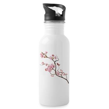 Fleur de cerisier de Sakura dans le style zen ikebana - Gourde avec paille intégrée - blanc - Droite