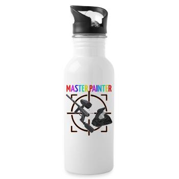 Paintball: Master Painter - Water bottle with straw - white - Right