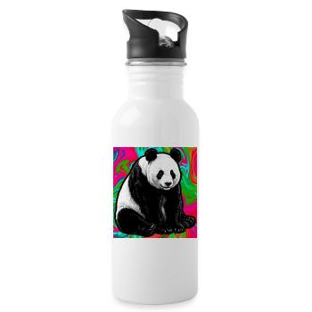 panda - Gourde avec paille intégrée - blanc - Droite