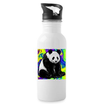 panda - Gourde avec paille intégrée - blanc - Droite