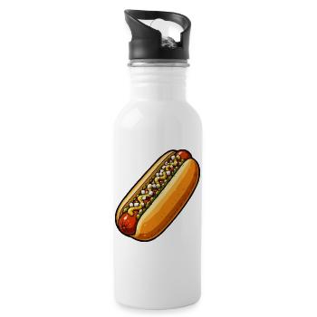 sandwich-1 - Trinkflasche mit integriertem Trinkhalm - Weiß - Rechts