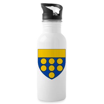 Coat of arms of Brie - Water bottle with straw - white - Right