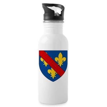 Wappen der Bourbonnais - Trinkflasche mit integriertem Trinkhalm - Weiß - Rechts