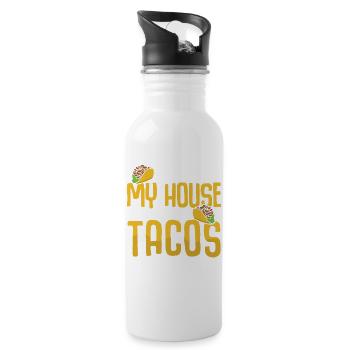 Quant à moi et ma maison, nous servirons des tacos à la salsa - Gourde avec paille intégrée - blanc - Droite