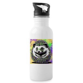 hedgehog - Water bottle with straw - white - Right
