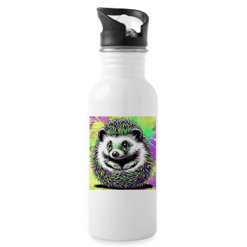 Igel - Trinkflasche mit integriertem Trinkhalm - Weiß - Rechts
