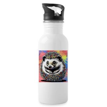 hedgehog - Water bottle with straw - white - Right