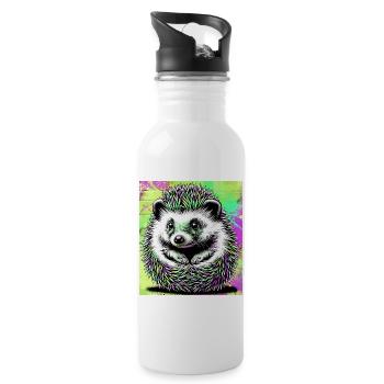 Igel - Trinkflasche mit integriertem Trinkhalm - Weiß - Rechts