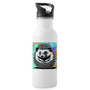 Igel - Trinkflasche mit integriertem Trinkhalm - Weiß - Rechts