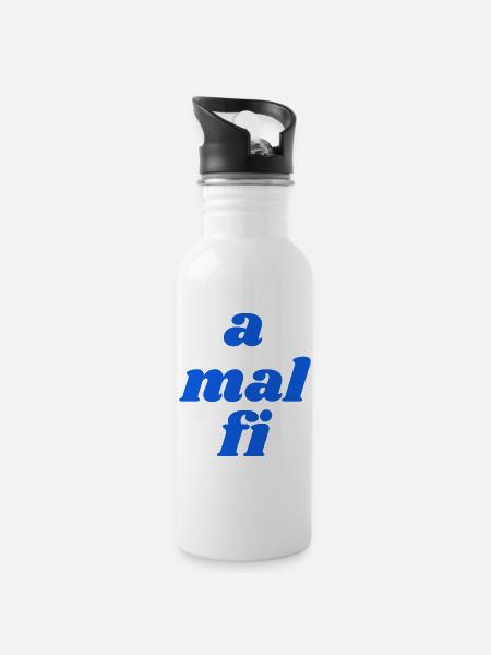 a mal fi - Trinkflasche mit integriertem Trinkhalm - Weiß