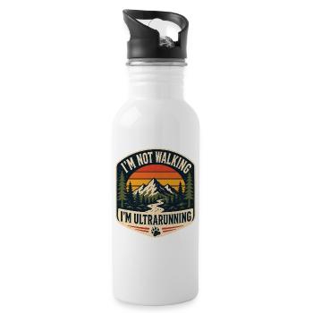 I'm not Walking, I'm UltraRunning - Water bottle with straw - white - Right