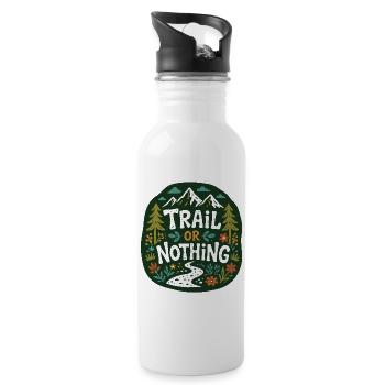 Conception de la course de montagne Trail or Nothing - Gourde avec paille intégrée - blanc - Droite