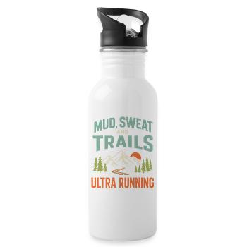 Mud Sweat and Trails Ultra Running - Water bottle with straw - white - Right