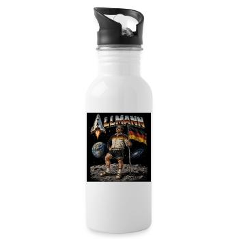 Allmann - Trinkflasche mit integriertem Trinkhalm - Weiß - Rechts