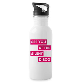 See You At The Silent Disco - Water bottle with straw - white - Right