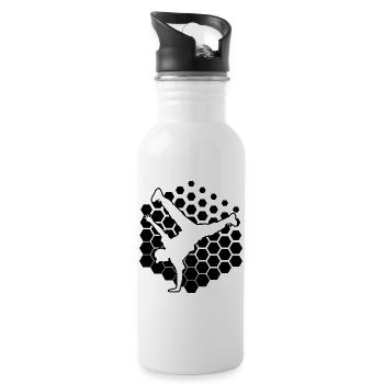 Geschenkidee für einen Hip-Hop-Tänzer mit Breaking - Trinkflasche mit integriertem Trinkhalm - Weiß - Rechts