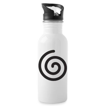 Spirale – Symbol für Leichtigkeit & Entwicklung - Trinkflasche mit integriertem Trinkhalm - Weiß - Rechts