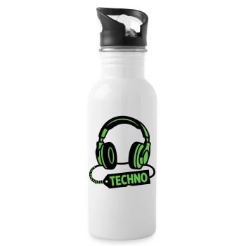 DJ Headphones Producteur du festival techno rave - Gourde avec paille intégrée - blanc - Droite
