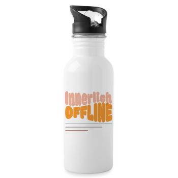 Innerlich Offline – Bitte Später Erneut Versuchen - Trinkflasche mit integriertem Trinkhalm - Weiß - Rechts