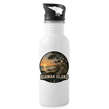 Kiawah Island Vacation Beach South Carolina - Water bottle with straw - white - Right