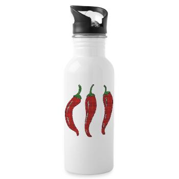 Mosaic Chili Trio - Water bottle with straw - white - Right
