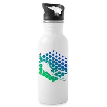 Idée cadeau pour un apnéiste avec apnée - Gourde avec paille intégrée - blanc - Droite