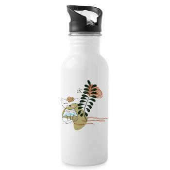Katzenfreund  - Trinkflasche mit integriertem Trinkhalm - Weiß - Rechts