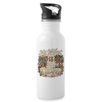 Jardin Thérapeutique Rétro Farmer - Gourde avec paille intégrée - blanc - Droite