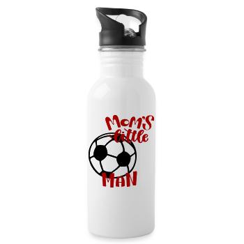 Mom's Little Football Man - Water bottle with straw - white - Right