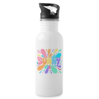 Sunny Splash Lettres Multicolores - Gourde avec paille intégrée - blanc - Droite
