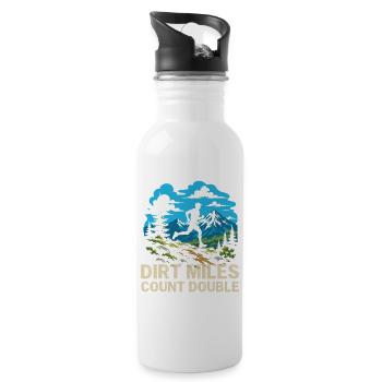 Course en sentier - Les miles en terre comptent double - Gourde avec paille intégrée - blanc - Droite