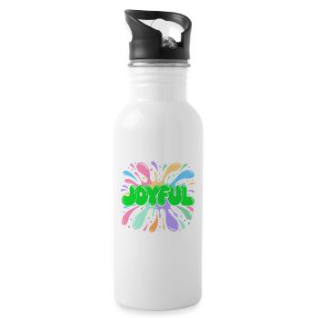 Bright Joy Multicolor Green - Water bottle with straw - white - Right