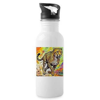 Gepard - Trinkflasche mit integriertem Trinkhalm - Weiß - Rechts